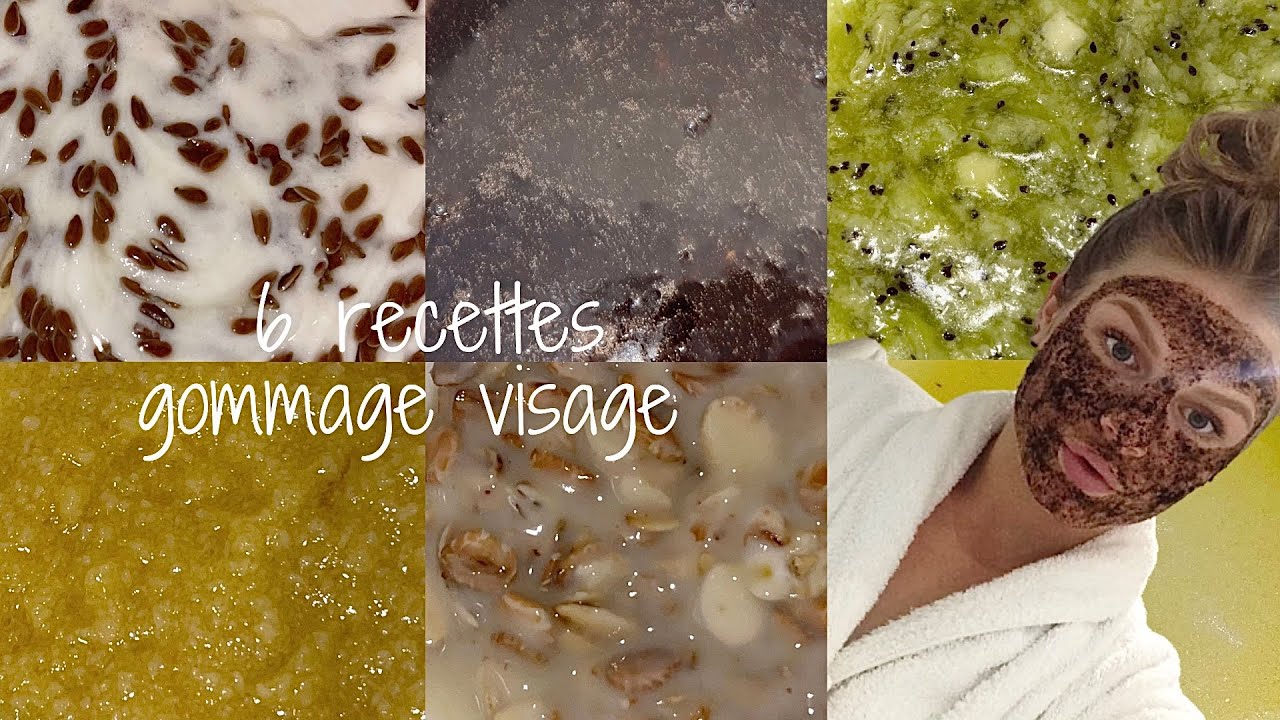 DIY- 6 recettes de gommage visage Maison🥝🥥🫒| peau acnéique, ridé, terne