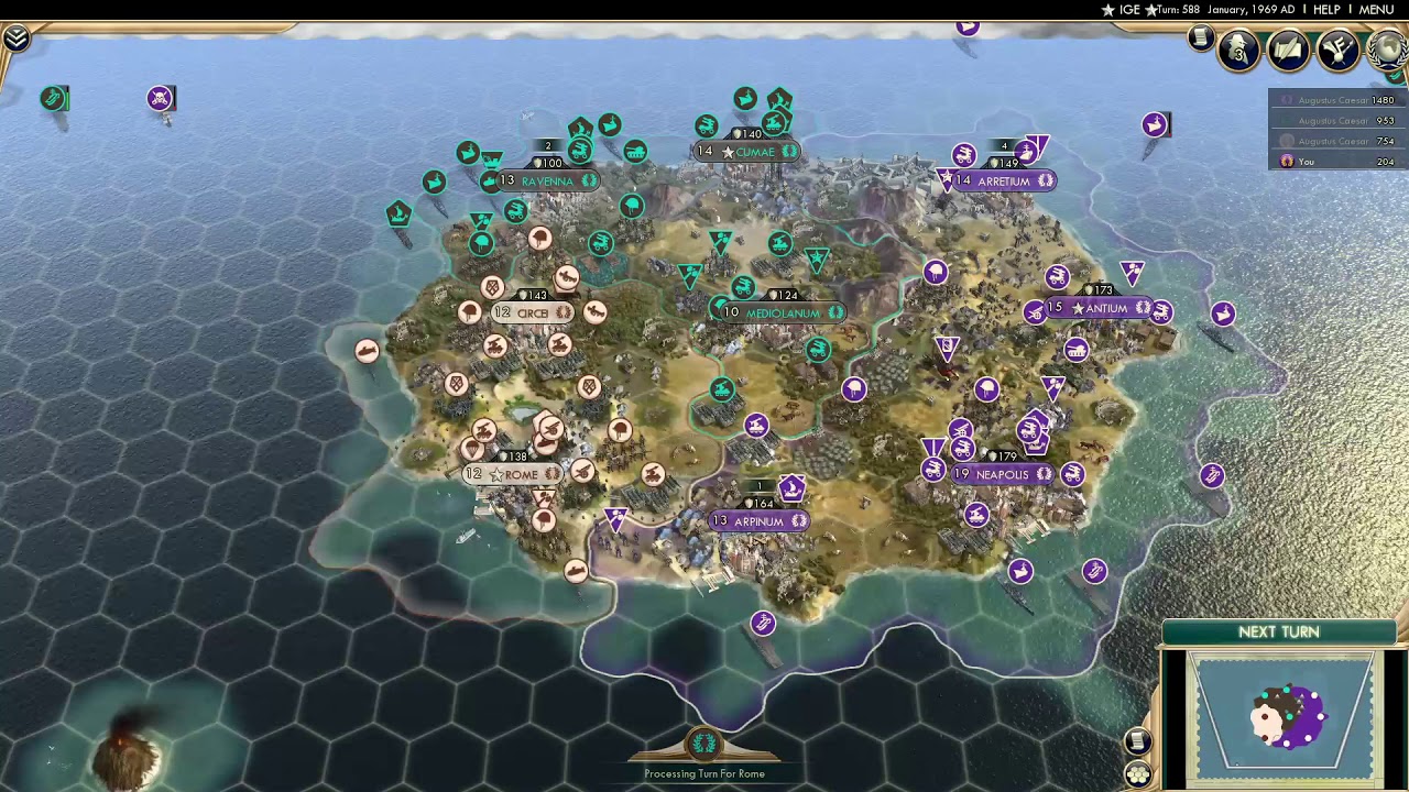 Civ 5 - AI Only - Rome - Freedom vs Order vs Autocracy - YouTube