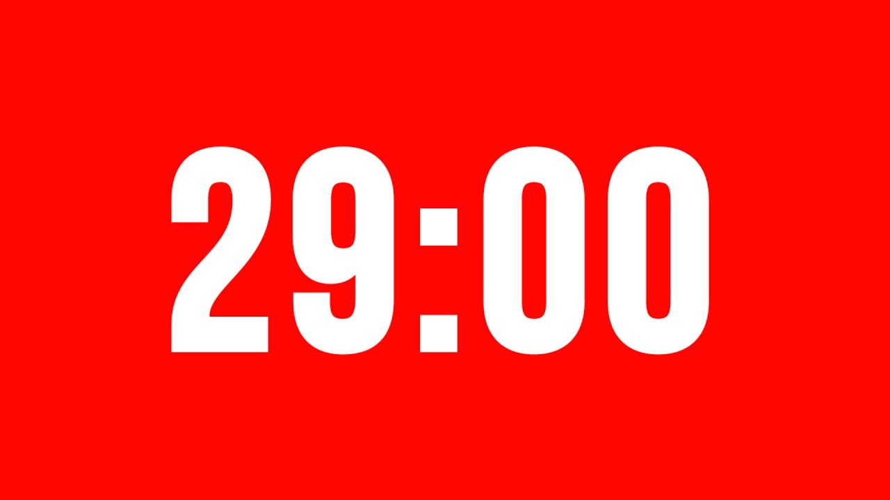 29 Minute Timer With Alarm Without Music