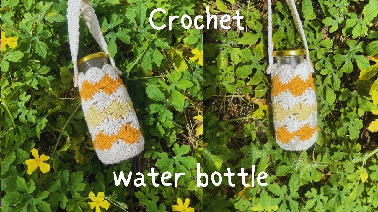 Easy Crochet Water Bottle Holder Tutorial | Pretty Flower Stitch Pattern 🌸