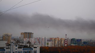 Огромный пожар на западе Москвы 20 октября 2019