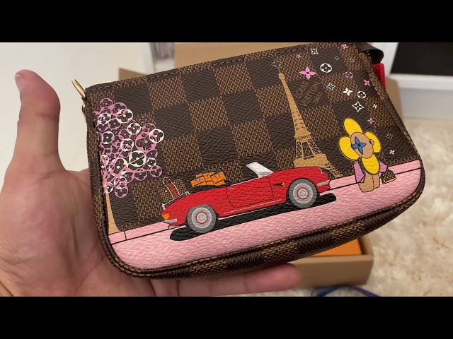 Louis Vuitton Zippy Wallet Brown Pink Damier Ebene Vivienne LV Holiday  Christmas