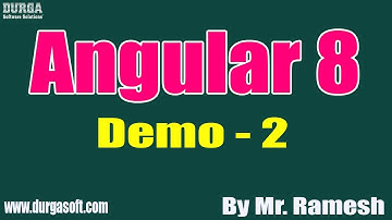 Angular 8 tutorial || Demo - 2 || by Mr. Ramesh On 24-12-2019