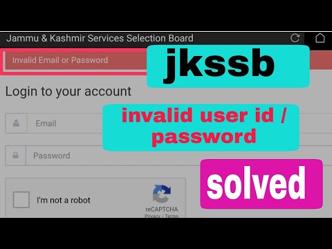 jkssb invalid username and password | jkssb username forgot
