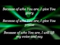 Because of who you are w lyrics   joni lamb  the daystar singers