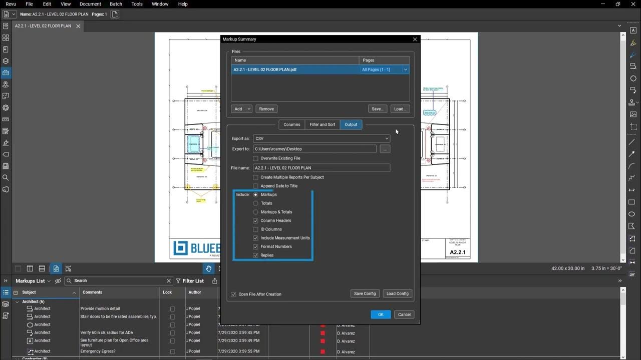Bluebeam Revu Markups List Summary Revu 1821 YouTube