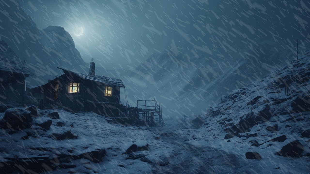 Blizzard Echoes at a Abandoned Village | Blizzard Sounds for Deep Sleep | Wild Winds & Blowing Snow