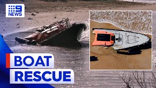 Three men saved in dramatic rescue off Point Lonsdale in Victoria | 9 News Australia