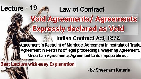 VOID AGREEMENTS| Agreements Specifically Declared Void| Indian Contract Act,1872|by Sheenam Kataria