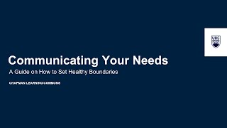 Communicating Your Needs