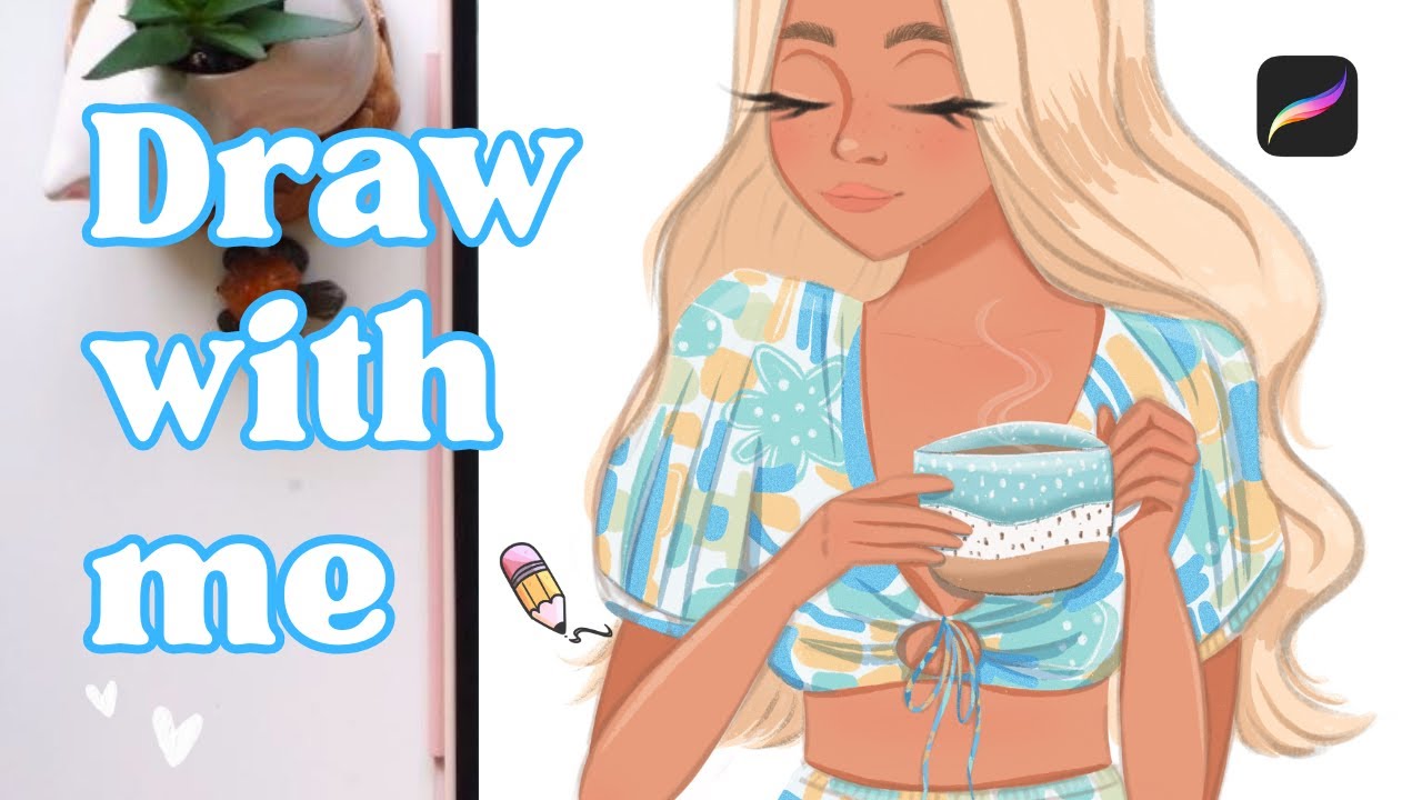 Расслабьтесь и рисуйте вместе в Procreate — модная иллюстрация.