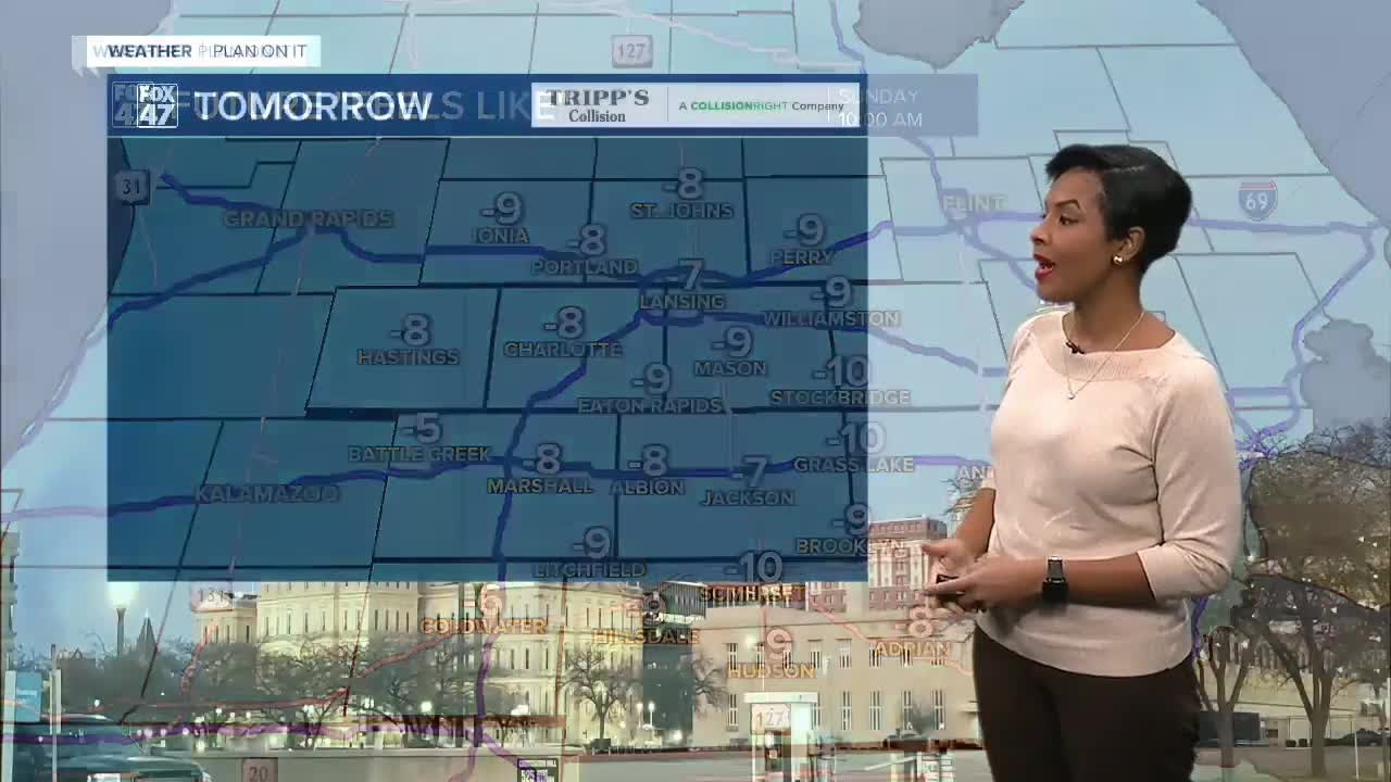 Bitter cold temperatures tonight with chances for snow showers - YouTube