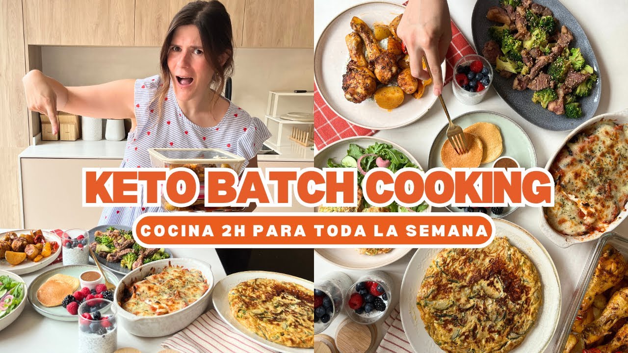 ¡Cocino en 2h para toda la semana! KETO BATCH COOKING 🥒🍖🍅