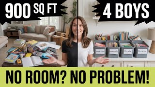 Homeschool Organization for Small Spaces | Minimalist Curriculum & 900 Sq Ft Tour with 4 Kids