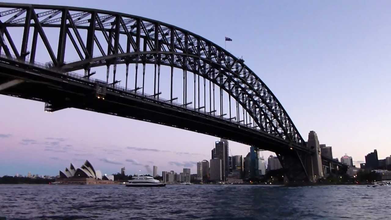 Sailing under the Sydney Harbour Bridge in Sydney, Australia