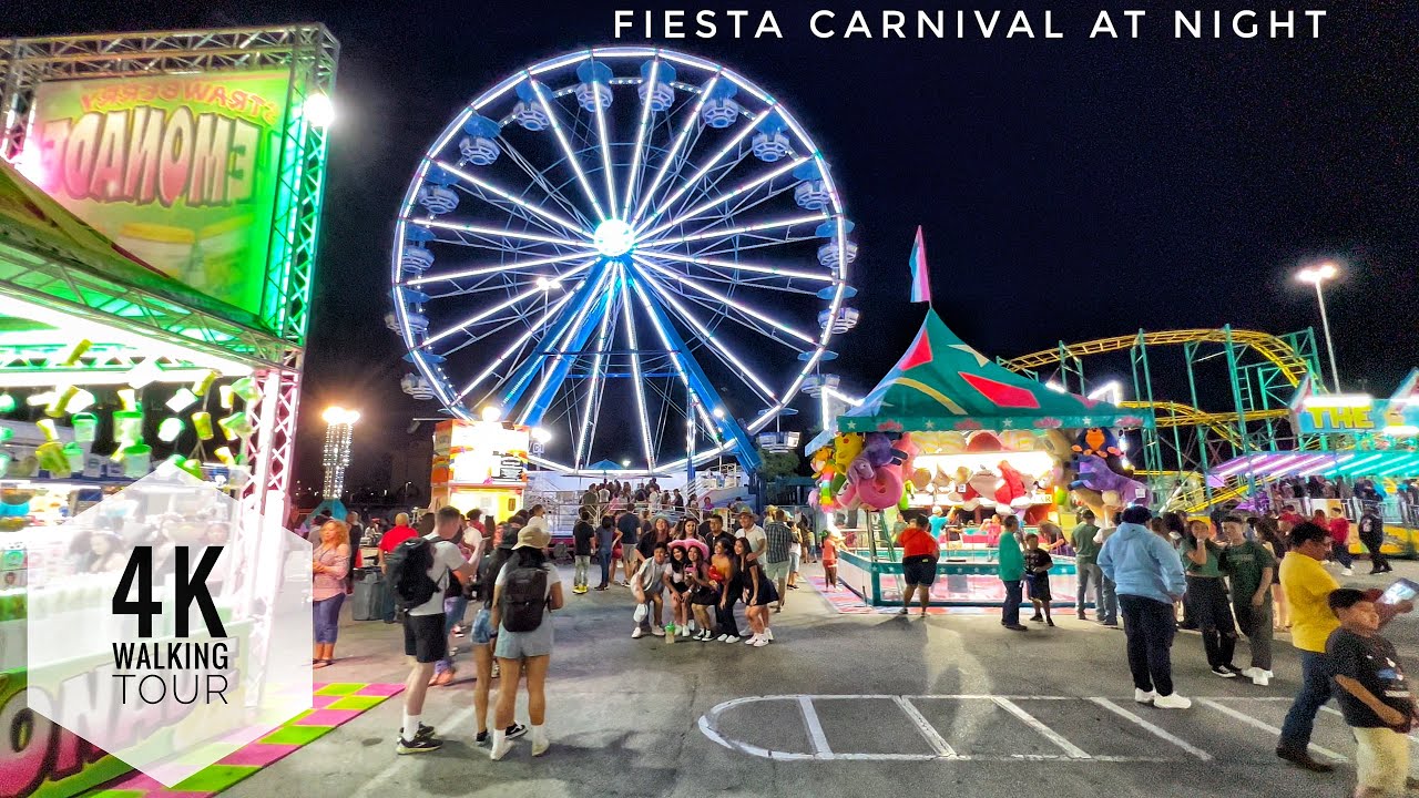 Walking around FIESTA Carnival at Night San Antonio Texas USA 2022