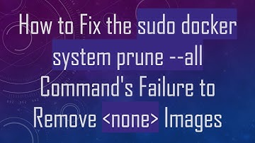 How to Fix the sudo docker system prune --all Command