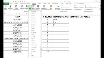 Cómo Obtener o Extraer El Número Del Mes, El Nombre Del Mes y Mes Actual En Excel