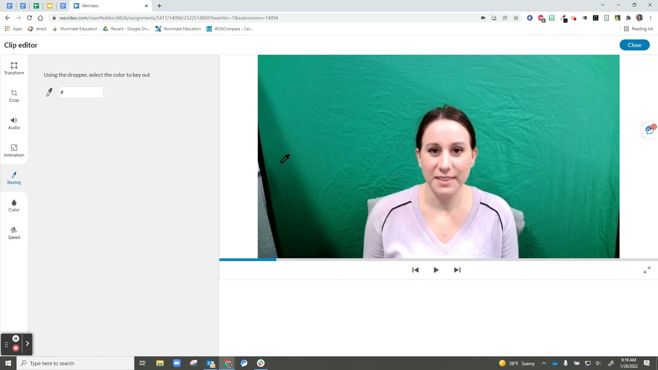 WeVideo: How to Use Color Keying / Green Screen (new platform)