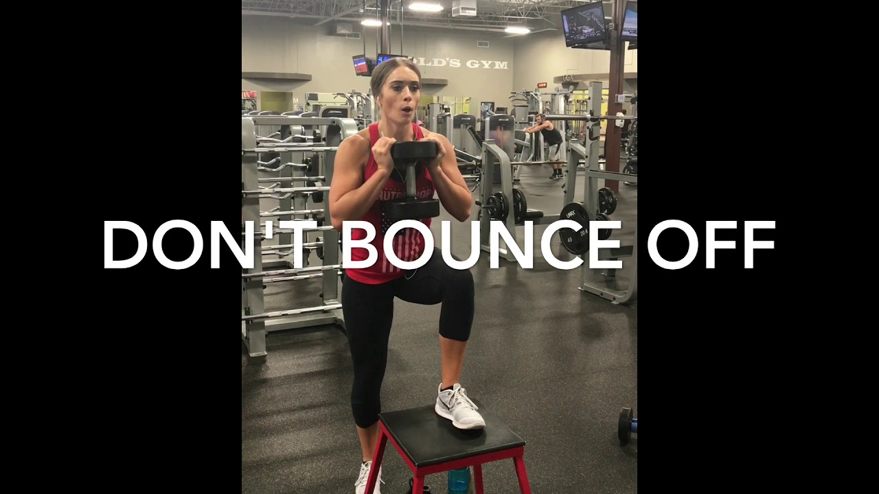 Goblet step up with knee drive - YouTube