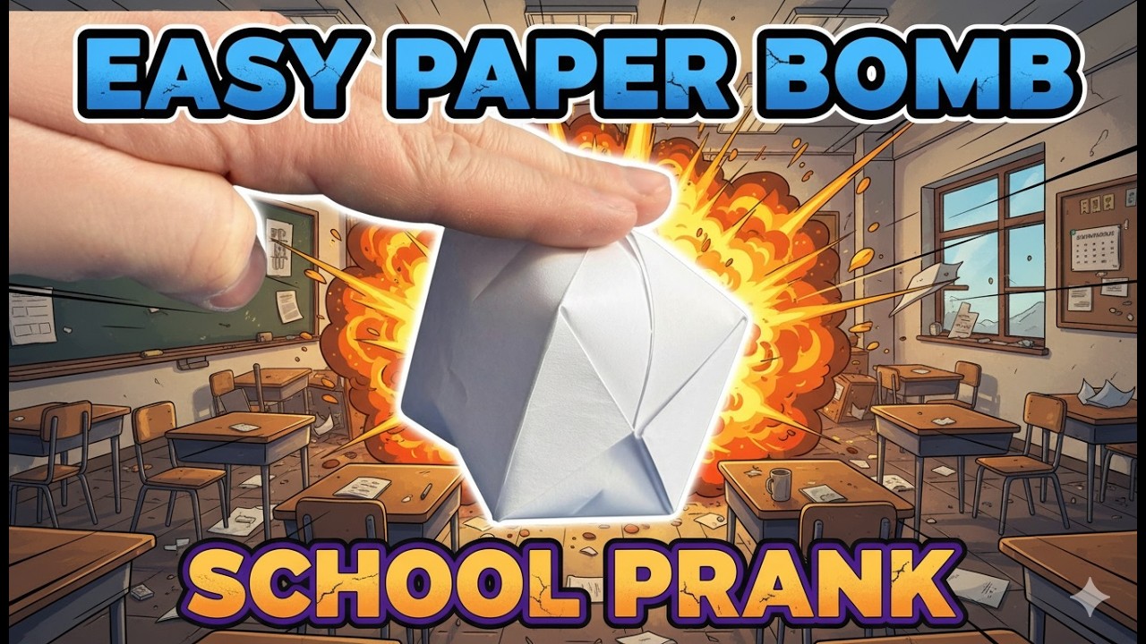 Better than a Firecracker 🧨 DIY Paper Bomb Popper! Loudest School Prank ...