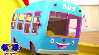 Wheels On The Bus Go Round And Round + More Vehicle Cartoon For Kids