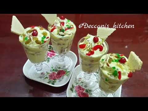 Custard fruit salad with ice-cream || Fruit salad recipe