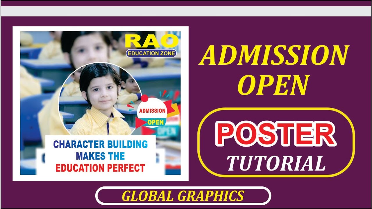 corel draw tutorial school poster design | 3d design | cdr file | Global Graphics