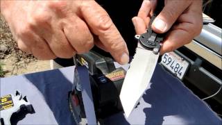 Sharpening a Single-Bevel, Partially Serrated Tanto Knife with the Work Sharp Knife Sharpener