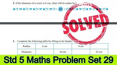 Std 5 Maths Problem Set 29 | Chapter 7 Circles