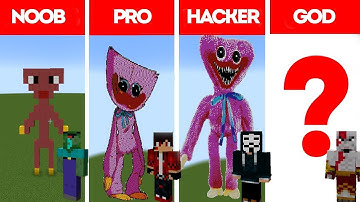 NOOB VS PRO VS HACKER VS GOD| Kissy Missy | Huggy Wuggy | Poppy Playtime pixel art | Minecraft