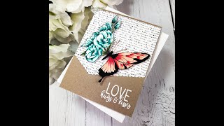 Unity Quick Tip: Floral Butterfly Card with Stamped Background
