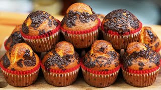 How to Make the Best Muffins 🧁 Fluffy Vanilla and Chocolate Cupcake Recipe | Chef Paul Constantin