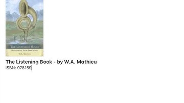 The Listening Book   by W A  Mathieu