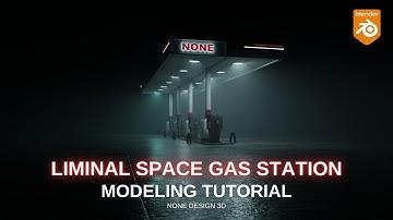 Blender Gas Station Night Scene Full Free Tutorial / Blender 3.6