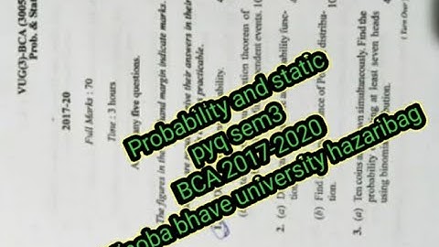 Probability and static pyq sem3 BCA 2017-2020 Vinoba bhave university hazaribag