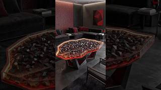 DIY Dark Aesthetic Black Crystal & Red Resin Lava Table (Satisfying Pour!) 🌋
