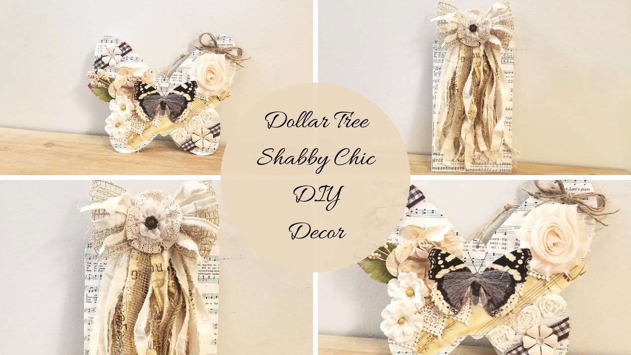 DOLLAR TREE DIY SHABBY CHIC DECOR!!! YouTube
