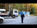 Уникальная для Новосибирска эвакуация лимузина