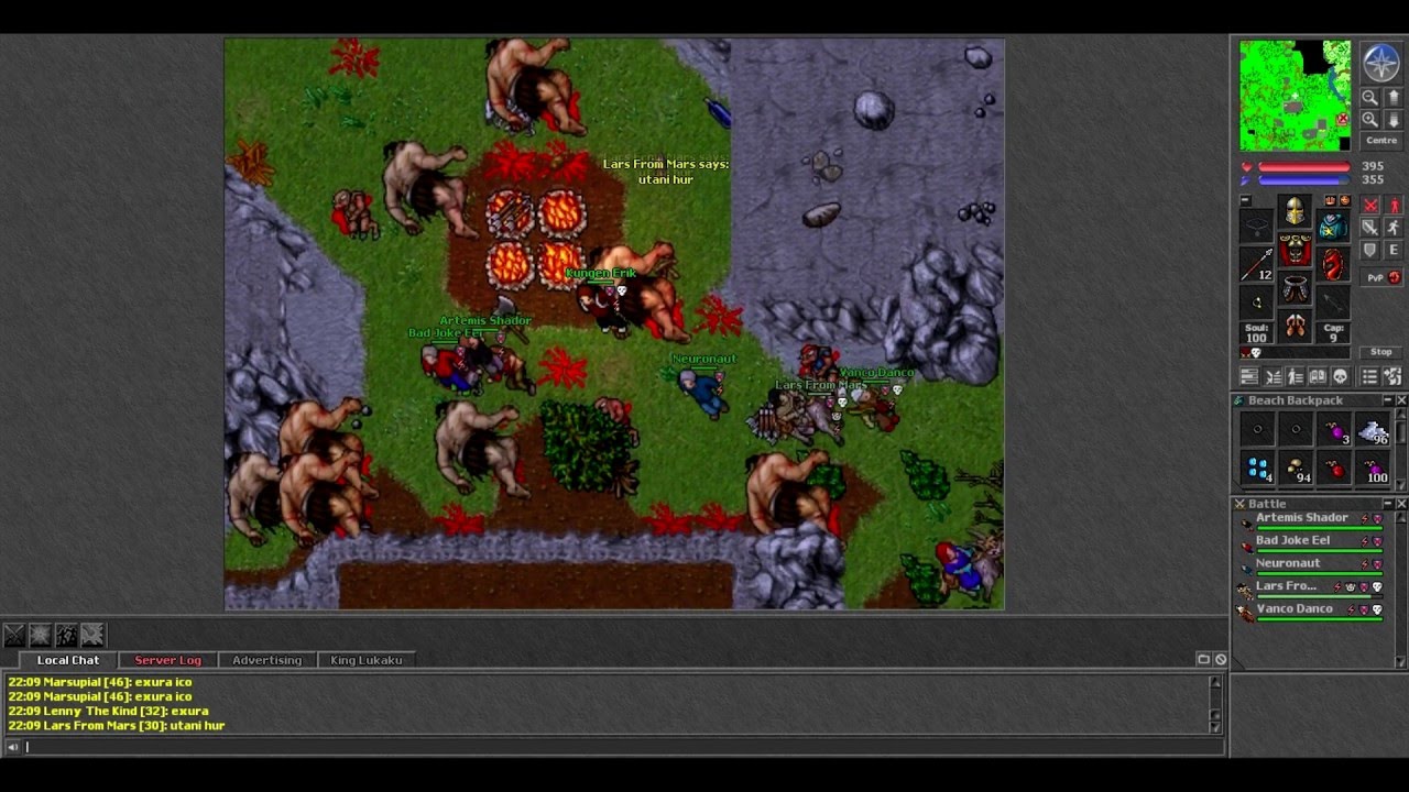[Tibia] Noob char action in POH - 255 knight + randoms dead! - YouTube