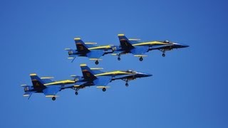 Blue Angels F/A-18 Hornets Navy Demonstration Flyover - Miramar Oct. 2012