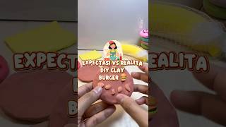 DIY Clay Burger 🍔 Pemula Jelek banget 😭 #burger #clayart #diy #diycraft #diyindonesia #fyp