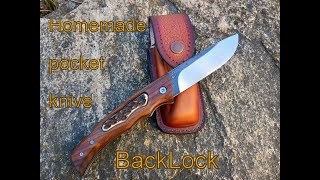 Homemade pocket knife with backlock.