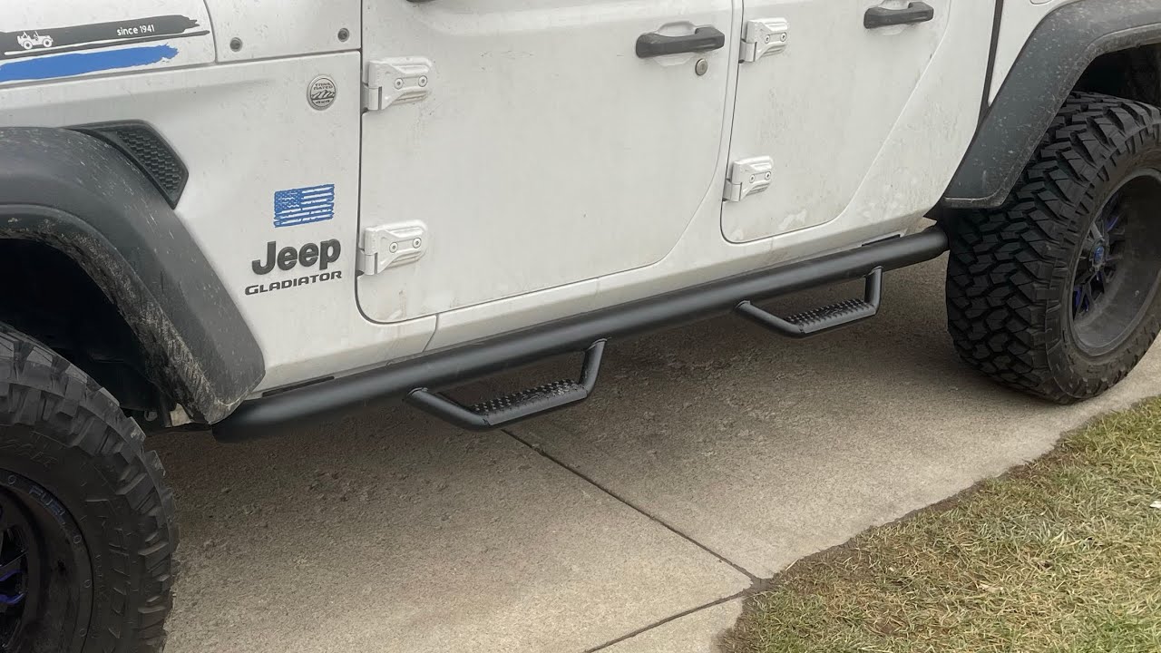 2020 Jeep Gladiator NFAB Nerf Bar Side Step Install YouTube