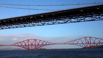 Winter Forth Bridges Firth Of Forth Near Edinburgh Scotland