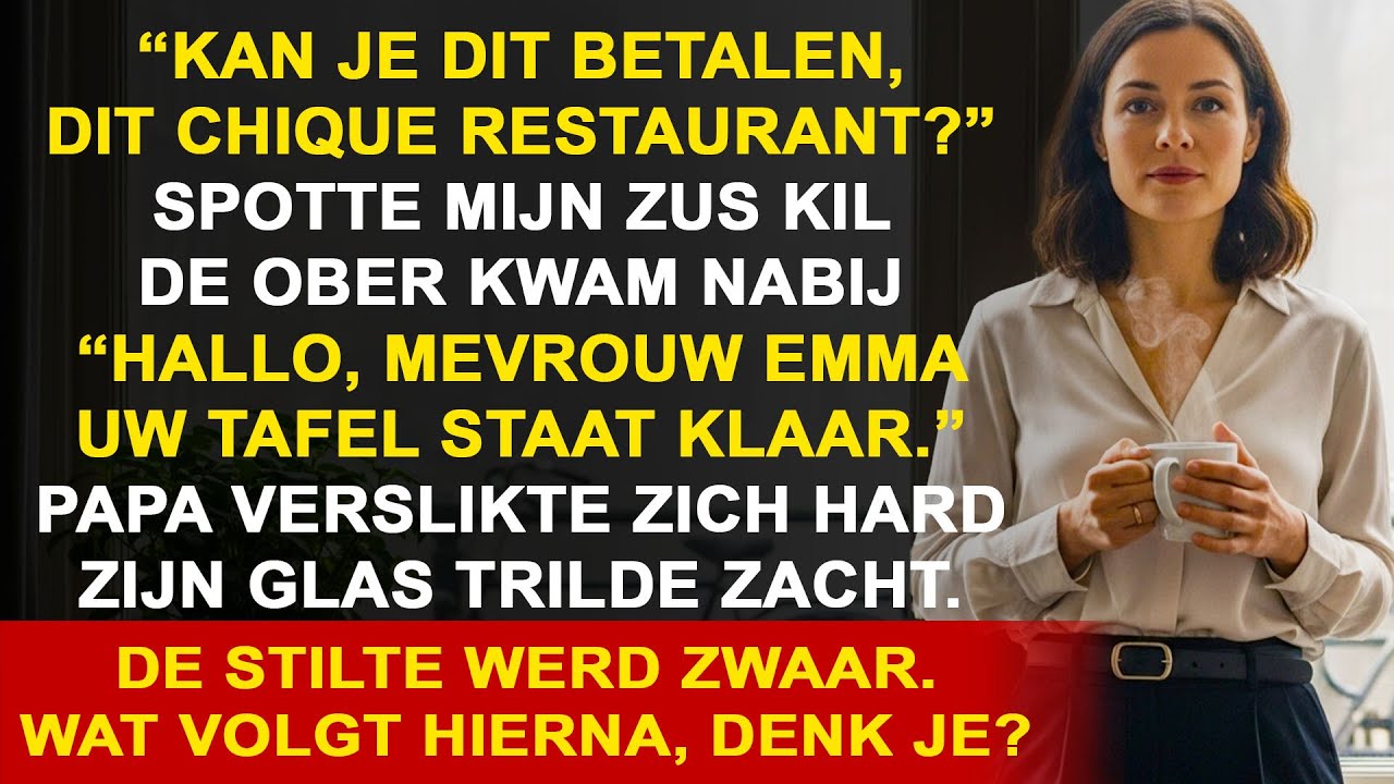 Tijdens het diner noemden ze me arm — toen zei de ober: 
