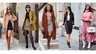 Ideas De Outfits Con Faldas Para Otoño Invierno 2024