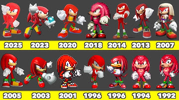Evolution of Knuckles Playable Character Game Graphics In SEGA and Nintendo Games (1992-2025)