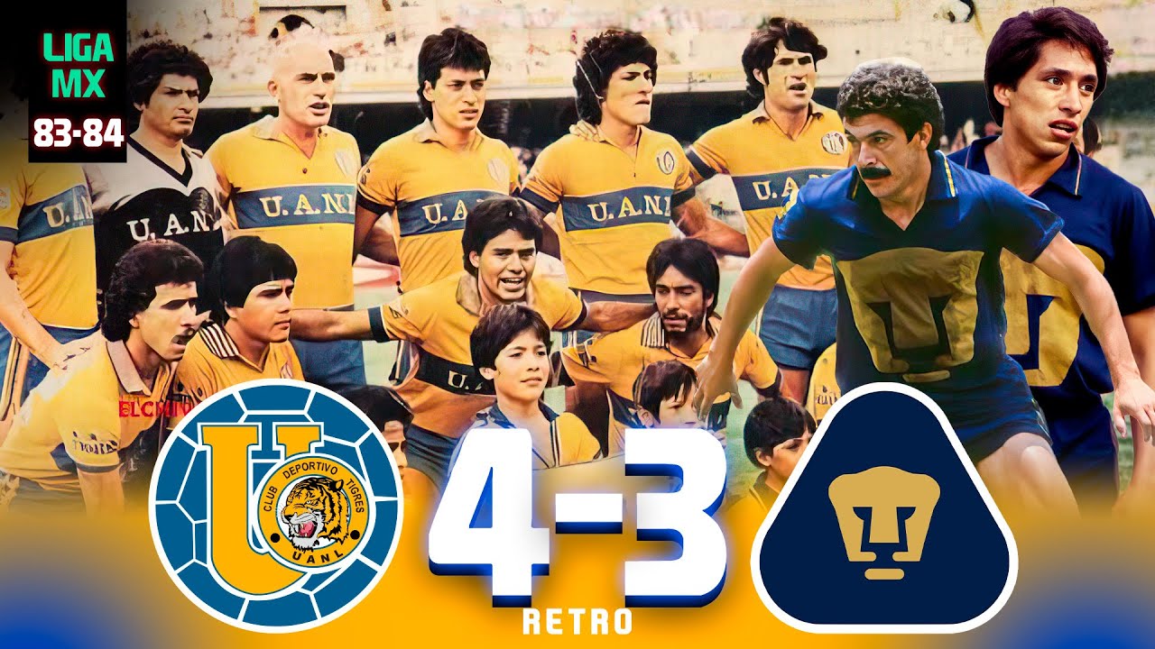 PARTIDAZO Tigres 4-3 Pumas 🐯😼 TRIPLETE del Tuca - Temporada 1983-84 ⚽ Jornada 23