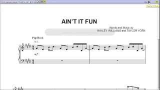 Ain't It Fun by Paramore - Piano Sheet Music :Teaser